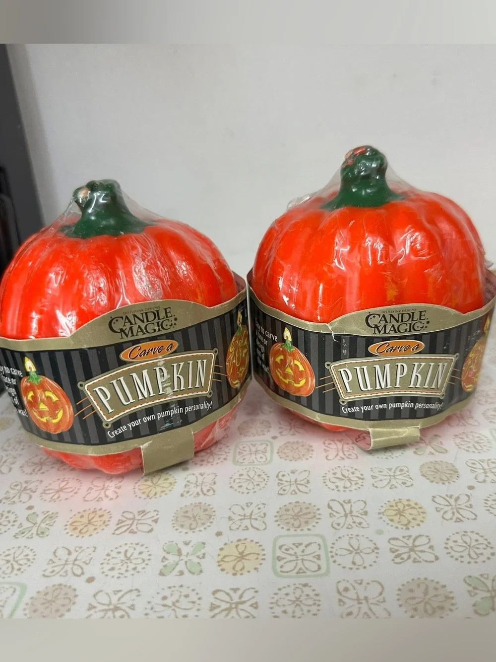 Orange Pumpkin Carve Candle - Set of 2